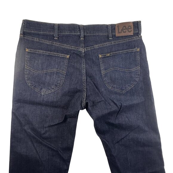 Lee Mens Regular Straight Fit Dark Wash Jeans 36x29 Mcclane Denim Classic Style - Picture 6 of 11